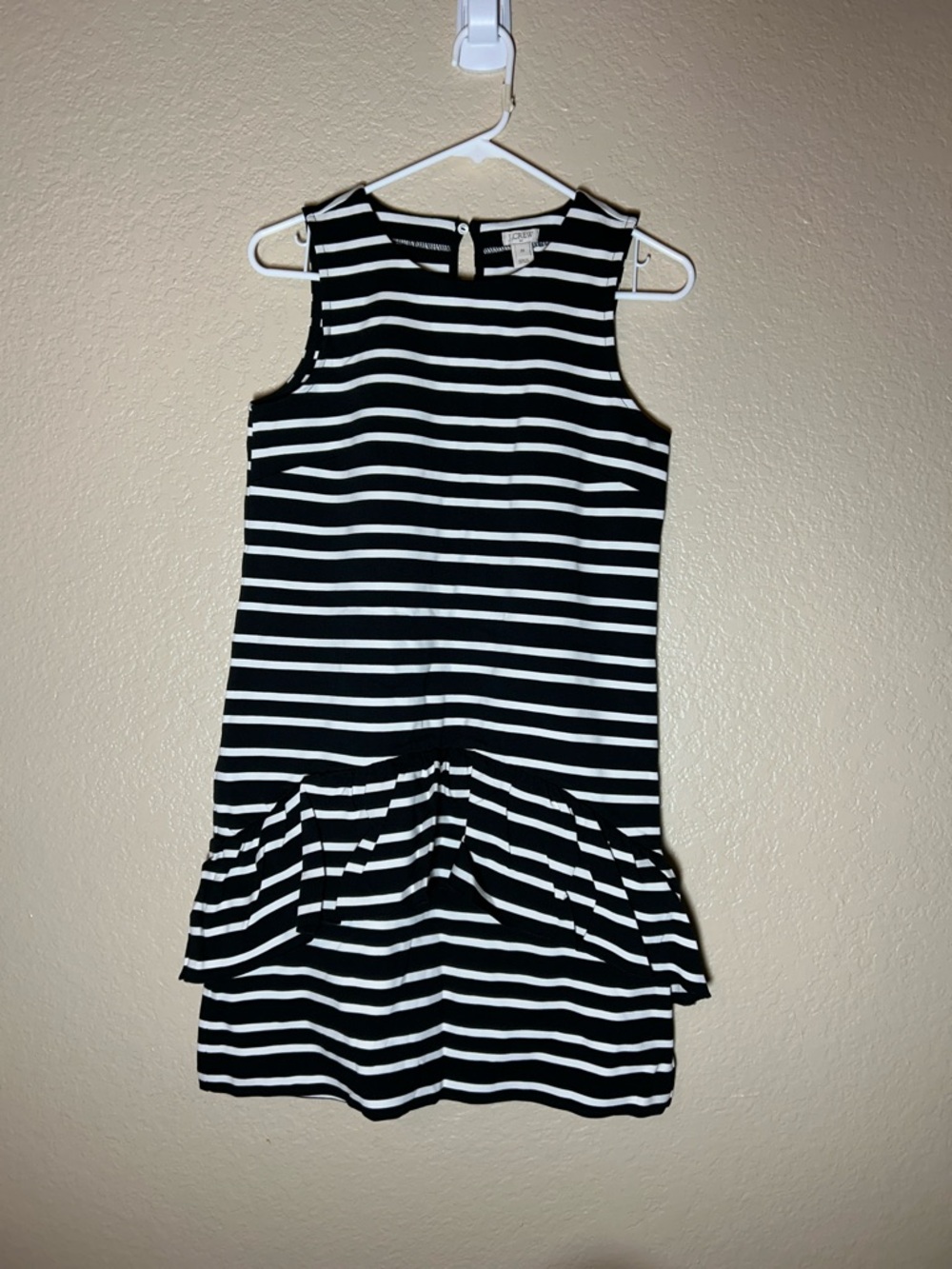 J. Crew Black and White Striped Peplum Hem Dress SIZE XS LIKE NEW